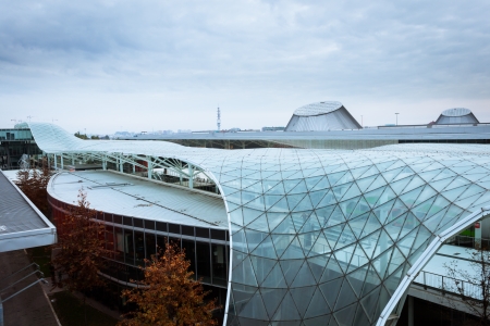 MILAN, ITALY - NOVEMBER 1  Detail of a building hosting Weekend Donna 2013, event dedicated to women and their passions on NOVEMBER 1, 2013 in Milan のeditorial素材