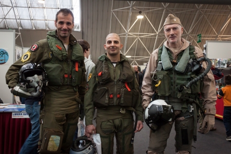 MILAN, ITALY - NOVEMBER 2  Combat pilots pose at Militalia, exhibition dedicated to militaria collectors and military associations on NOVEMBER 2, 2013 in Milan のeditorial素材