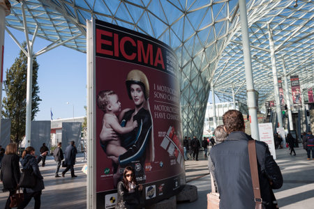 MILAN, ITALY - NOVEMBER 5  People visit EICMA, international motorcycle exhibition on NOVEMBER 5, 2013 in Milan のeditorial素材