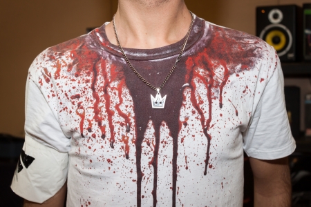 MILAN, ITALY - DECEMBER 1: Detail of a t-shit at iComix, convention dedicated to comics and cosplay world on DECEMBER 1, 2013 in Milan.のeditorial素材