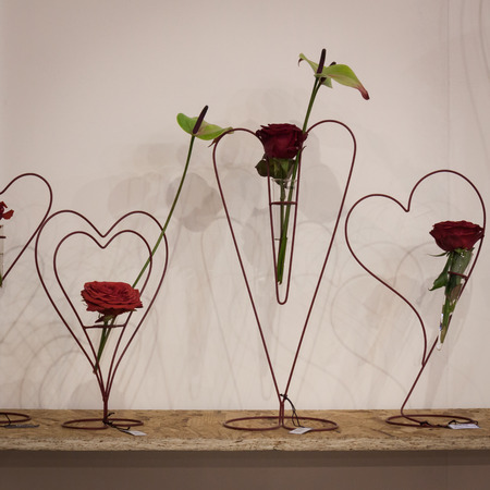 MILAN, ITALY - JANUARY 20  Flowers on display at HOMI, home international show and point of reference for all those in the sector of interior design on JANUARY 20, 2014 in Milan のeditorial素材