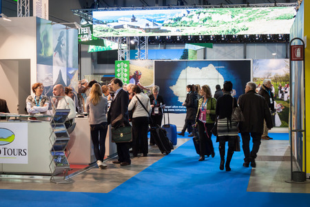 MILAN, ITALY - FEBRUARY 13  People visit Bit, international tourism exchange reference point for the travel industry on FEBRUARY 13, 2014 in Milan のeditorial素材