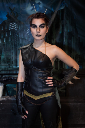 MILAN, ITALY - MARCH 14: Cosplayer poses at Cartoomics, event dedicated to comics, cartoons, cosplay, fantasy and gaming on MARCH 14, 2014 in Milanのeditorial素材