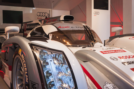 MILAN, ITALY - MAY 17: Audi e-tron quattro car on display at Wired Next Fest, event dedicated to future, innovation and creativity on MAY 17, 2014 in Milan.のeditorial素材