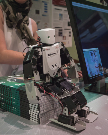 MILAN, ITALY - MAY 17: Robot on display at Wired Next Fest, event dedicated to future, innovation and creativity on MAY 17, 2014 in Milan.のeditorial素材