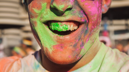MILAN, ITALY - SEPTEMBER 6: Thousands of people take part in the Color Run event, the funniest and...