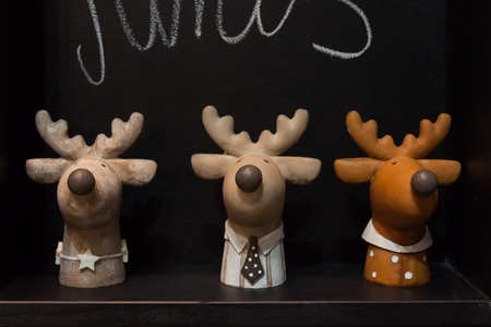 MILAN, ITALY - SEPTEMBER 13: Reindeers on display at HOMI, home international show and point of reference for all those in the sector of interior design on SEPTEMBER 13, 2014 in Milan.のeditorial素材