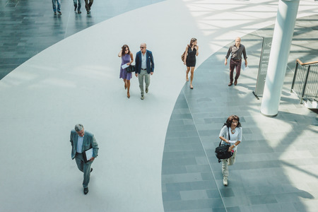 MILAN, ITALY - SEPTEMBER 13: People visit HOMI, home international show and point of reference for all those in the sector of interior design on SEPTEMBER 13, 2014 in Milan.のeditorial素材