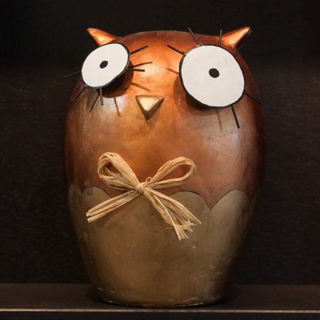 MILAN, ITALY - SEPTEMBER 13: Owl on display at HOMI, home international show and point of reference for all those in the sector of interior design on SEPTEMBER 13, 2014 in Milan.のeditorial素材