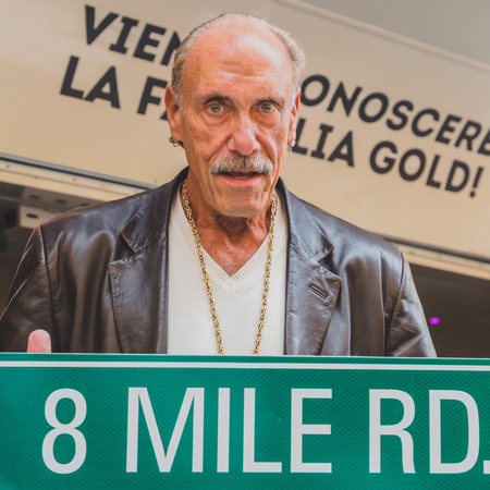 MILAN, ITALY - APRIL 18: Les Gold of the tv series Hardcore Pawn visits Fuorisalone, important and interesting events all around the town during Milan Design Week on APRIL 18, 2015 in Milan.のeditorial素材