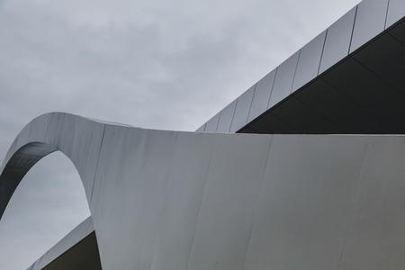 MILAN, ITALY - MAY 1: Architectural detail of a bridge at Expo, universal exposition on the theme of food on MAY 1, 2015 in Milan.のeditorial素材