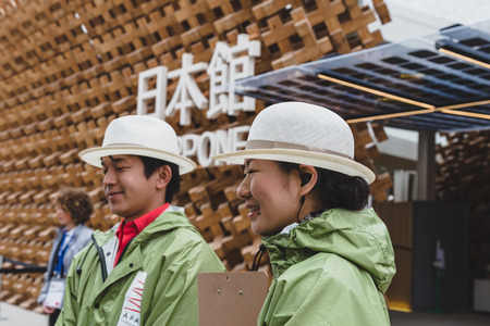 MILAN, ITALY - MAY 1: Japan pavilion at Expo, universal exposition on the theme of food on MAY 1, 2015 in Milan.のeditorial素材
