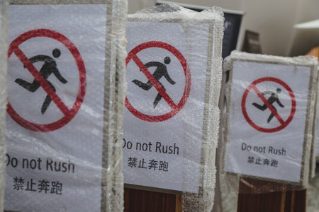 MILAN, ITALY - MAY 1: Signs outside China pavilion at Expo, universal exposition on the theme of food on MAY 1, 2015 in Milan.のeditorial素材