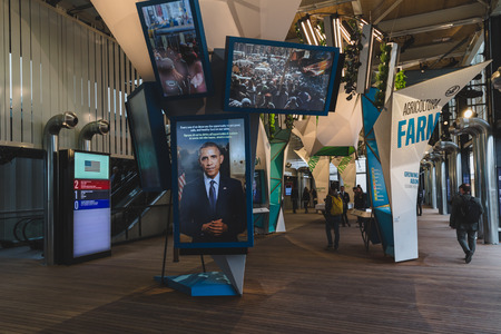 MILAN, ITALY - MAY 1: United States pavilion at Expo, universal exposition on the theme of food on MAY 1, 2015 in Milan.のeditorial素材