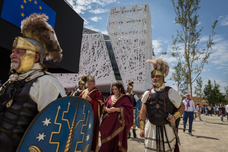 MILAN, ITALY - MAY 25: Historical Roman Group takes part in Expo, universal exposition on the theme...