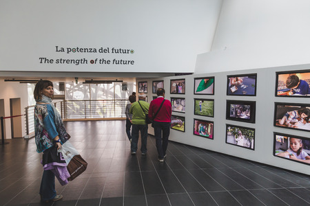 MILAN, ITALY - MAY 25: People visit Italy pavilion at Expo, universal exposition on the theme of food on MAY 25, 2015 in Milan.のeditorial素材