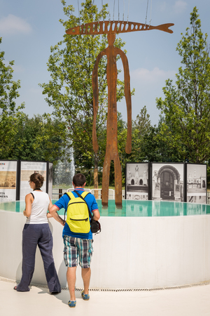 MILAN, ITALY - AUGUST 3: People visit Expo, universal exposition on the theme of food on AUGUST 3, 2015 in Milan.のeditorial素材