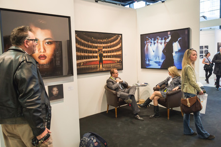 MILAN, ITALY - APRIL 29: People visit MIA, international photography and moving image art fair on APRIL 29, 2016 in Milanのeditorial素材
