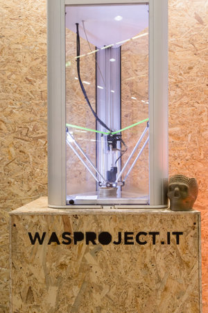MILAN, ITALY - JUNE 7, 2016: 3d printer on display at Technology Hub, international event for...