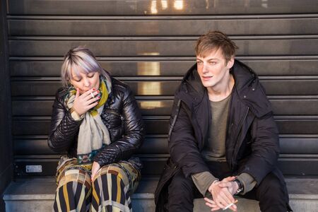 MILAN, ITALY - JANUARY 16: Fashionable people gather outside Etro fashion show building during Milan Men's Fashion Week on JANUARY 16, 2017 in Milan.のeditorial素材
