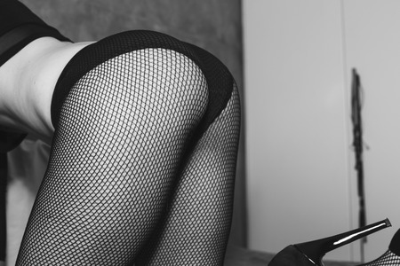 beautiful healthy body of a young attractive woman concept of sensuality and seductionの写真素材