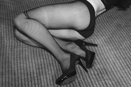 beautiful healthy body of a young attractive woman concept of sensuality and seductionの写真素材