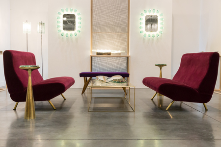 MILAN, ITALY - APRIL 1: Design furniture on display at Miart, international exhibition of modern and contemporary art on APRIL 1, 2017 in Milan.のeditorial素材