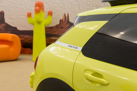 MILAN, ITALY - APRIL 7: Citroen C4 Cactus on display at Fuorisalone, set of events distributed in different areas of the town during Milan Design Week on APRIL 7, 2017 in Milan.のeditorial素材
