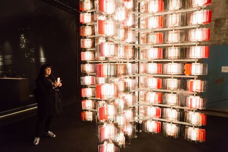 MILAN, ITALY - APRIL 7: People visit Fuorisalone, set of events distributed in different areas of the town during Milan Design Week on APRIL 7, 2017 in Milan.のeditorial素材
