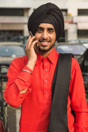 BRESCIA, ITALY - APRIL 15, 2017: Sikh man takes part in the annual Vaisakhi parade to celebrate the first harvesting of the year and the creation of Khalsaのeditorial素材
