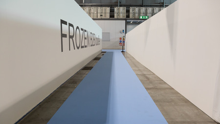 MILAN, ITALY - MAY 9: Empty corridor at Tuttofood, world food exhibition on MAY 9, 2017 in Milan.のeditorial素材