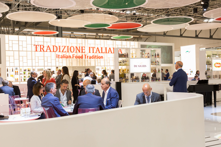 MILAN, ITALY - MAY 9: People visit Tuttofood, world food exhibition on MAY 9, 2017 in Milan.のeditorial素材