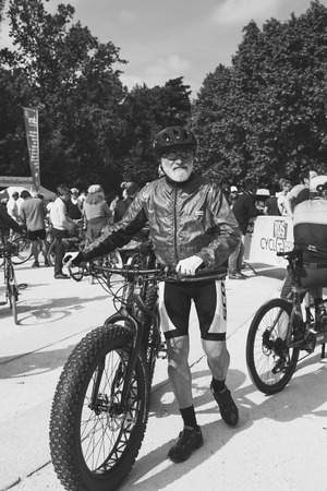 MILAN, ITALY - MAY 14: Thousands of people take part in the Cyclopride Day, event dedicated to bicycles and sustainable mobility on MAY 14, 2017 in Milan.のeditorial素材