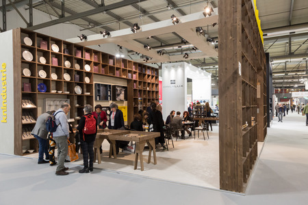 MILAN, ITALY - JANUARY 26: People visit HOMI, home international show and point of reference for all those in the sector of interior design on JANUARY 26, 2018 in Milan.のeditorial素材