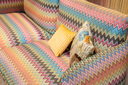 MILAN, ITALY - JANUARY 26: Missoni couch on display at HOMI, home international show and point of reference for all those in the sector of interior design on JANUARY 26, 2018 in Milan.のeditorial素材
