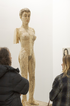MILAN, ITALY - APRIL 13: People visit Miart, international exhibition of modern and contemporary art on APRIL 13, 2018 in Milan.のeditorial素材