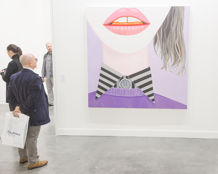 MILAN, ITALY - APRIL 13: People visit Miart, international exhibition of modern and contemporary art on APRIL 13, 2018 in Milan.のeditorial素材