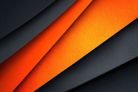 Diagonal layered abstract composition with orange, red and grey textured surfacesの素材