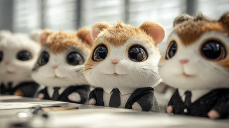 Group of cute cat toy in school classroom, education and learning conceptの素材