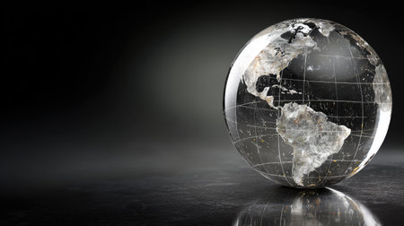 Earth globe on black background. Elements of this image furnished by NASAの素材