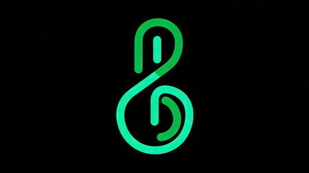 Green neon letter B on a black background. 3D rendering.の素材