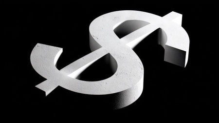 Dollar sign on a black background. 3d render illustration.の素材