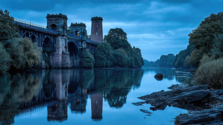 Beautiful view of the bridge over the river in Scotland, UKの素材