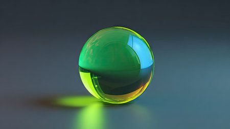 glass sphere on a dark background. 3d render illustration of sphereの素材