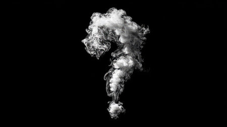 White cloud of smoke on a black background. Abstract background for design.の素材
