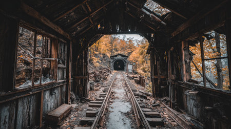 Abandoned train station in the mountains of Abkhaziaの素材