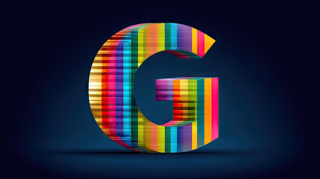 3d letter G uppercase. Vector illustration. Eps 10の素材