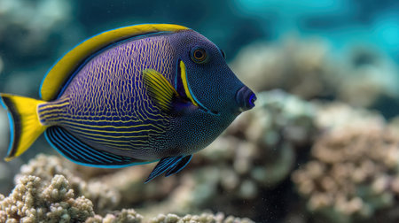 Blue angelfish (Pomacanthus cinereus)の素材