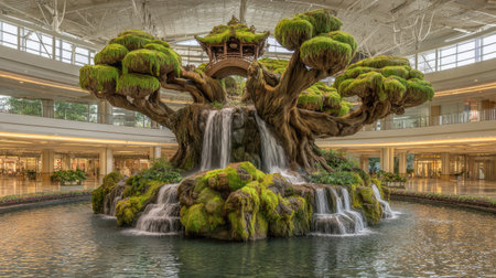 Beautiful Bonsai tree in the interior of the National Museum of Natural History.の素材