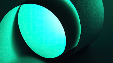 Abstract 3D rendering of neon light background. Futuristic shape design.の素材